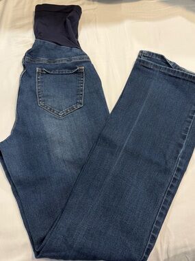 Indigo Blue Women’s Boot Cut Maternity Jeans - Dark Blue